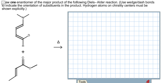 Draw one enantiomer of the major product of the fo