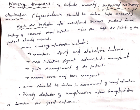 impaired connary Nursing diagnosis : It include mornly elimination Chyper kalowa should be taken into account] Risk for infac