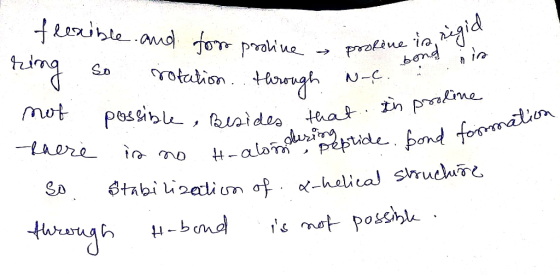 I flexible ring so and for proline rotation. Through e a proline is regid bona in prok N-e. that is proline e. Besides there