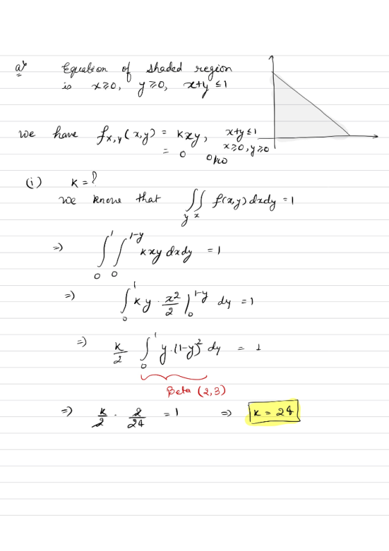 as Equation of shaded region is *70,yzo, x+y=1 o « Ког #t +а) ку» 2. 0 ko? I know that I franys dredy opeo 00 3 says yn y dy