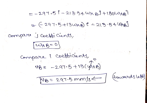 =-297.15 P – 213:54 WA BJ +1806ABI =6297.5+13WAB) P-21354 LABI compare is coefficients, WAB=O] Compare i coefficients, UB –29