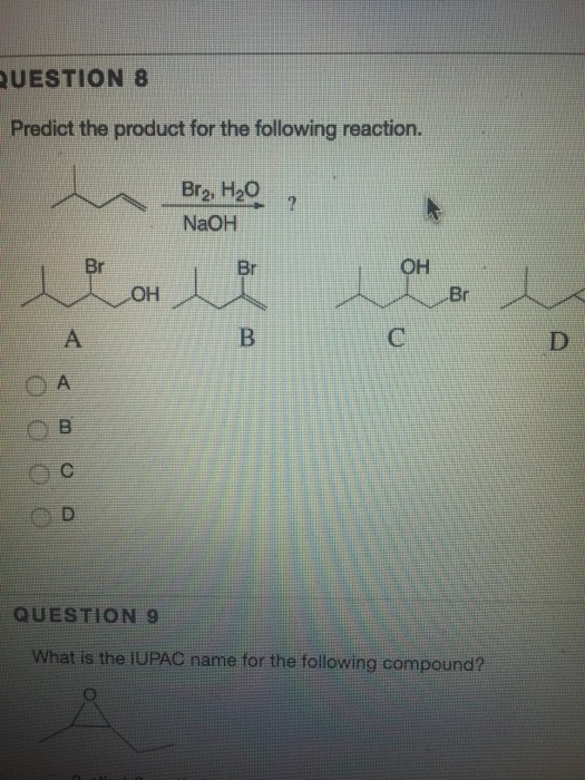 Predict the product for the following reaction. A