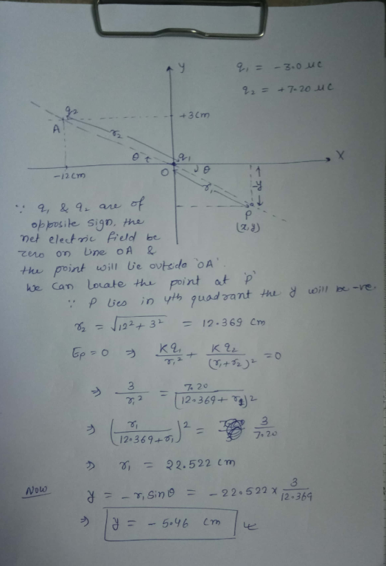 9.2 = -+7-20.u 1 12cm opposite sign, me met electme Fied be ero on line oA 2. tu point will Ge ovtsida OA oe Can Loate the point at p 2. T, 3 3 2 12-369+可 7-20 32.522 C m Nolw 3 12.369