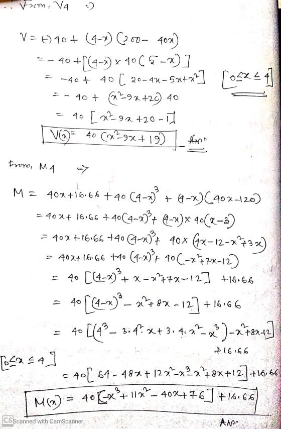 from, VA :) V=0)40+ (4->) (200- 40) 40 +[(4-») x 40(5-2)] -40 + 40 [ 20- 40 [ 20-43-5x+22] = - 40+ 6292 +20 40 40 [a²g x 120-