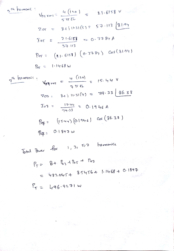 oth harmonic 4(1rol Vosrme 21.6158 V 5 TL 205 = 8411131(5): 57.113 181.94 Ios = 21.6158 -0.3784 A 57113 Pos = ().6159] (0.373
