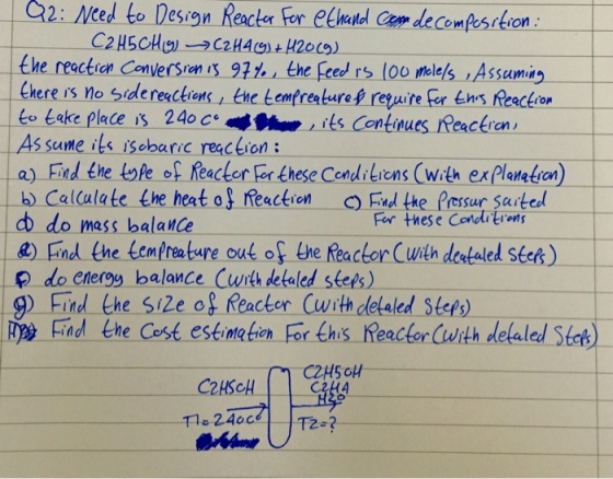 Need to Design Reactor For ethand decomposition: