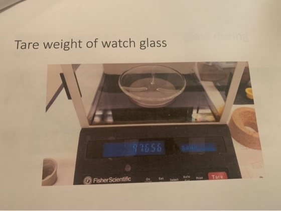 Tare weight of watch glass 07656 GRRR Fisher Scientific On Set Select Auto Tare Print