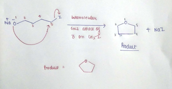 2 4 - intramole wlan + Na o + NaI Ina attack of o on CH2 I Product Product :