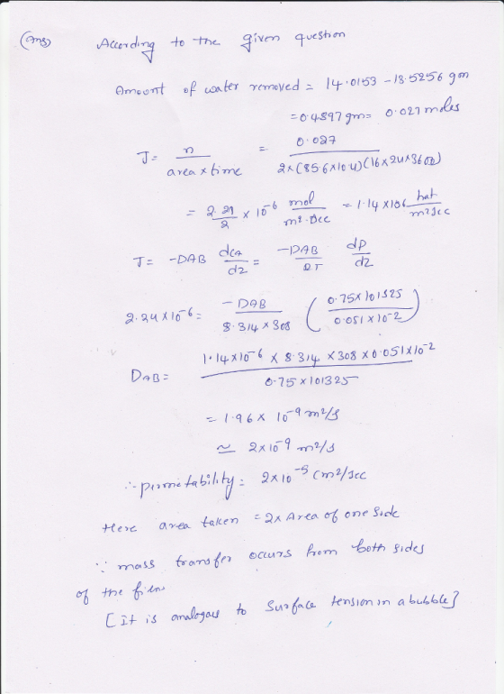 פי According to the given queSh 0.027 rnks het dca d2 2.34 10Dee X308 X 6-75 x 101325 e6