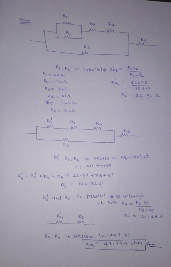 P3 R4 RG AM 42x1s 2.92A Ruy R6 Rs- RI of all three 일-120-321L 24 RG Ru= 12-14-4/L 43.144 ohm