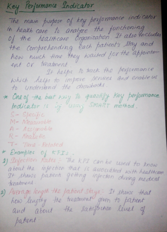 Key Performone Inducator The main burpose ol key performante ind cator h heath care to analre of the heauhcore Crganizathon I
