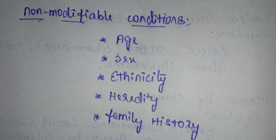 non-modifiable conditions; & Age Onco de ben & Ethinicity x Heredity * family History rico