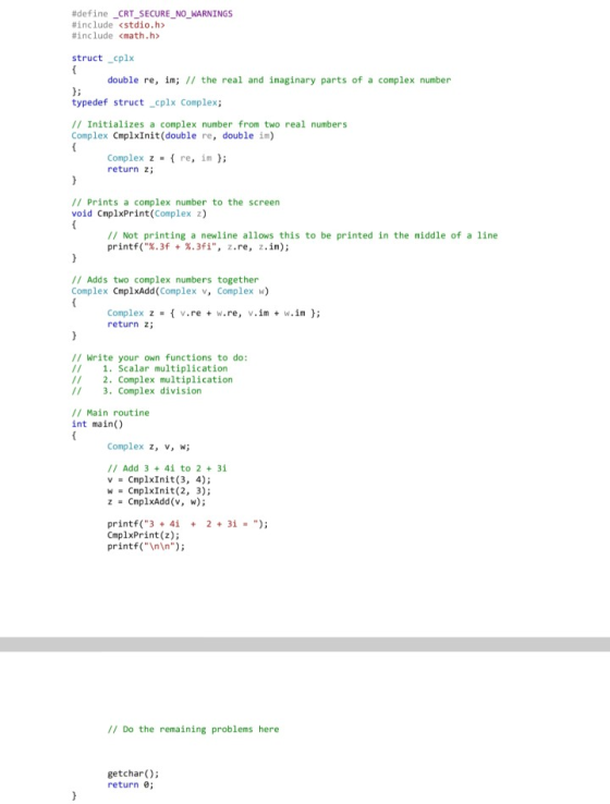 #define _CRT_SECURE_NO_WARNINGS #include <stdio.h> #include <math.h> struct _cplx double re, im; // the real and imaginary pa