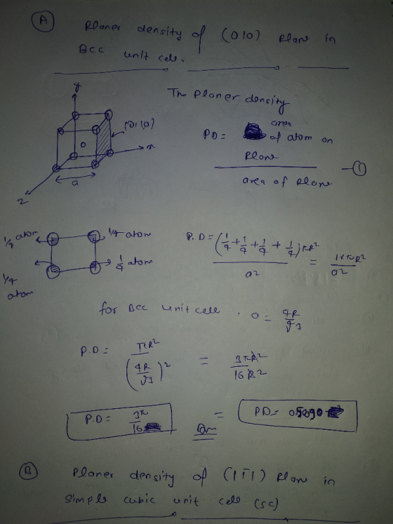 Th planer dons t arda PD : ako m on Peons a2 see unit case O pOones den sit 9imp cubic unit coto Csc)
