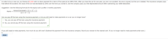 In order to buy a new car, you finance $32,000 with no down payment for a term of five years at an APR of 6%. After you have