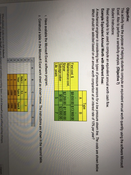 Objective: This activity has the purpose of helping students compute an equivalent annual worth quantity using the software M