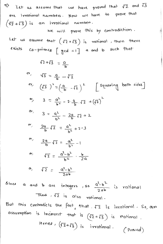 bl Let us assume that we have proved that of we have proved that 12 and 13 Treational numbers. Now we have to prove that 3) i