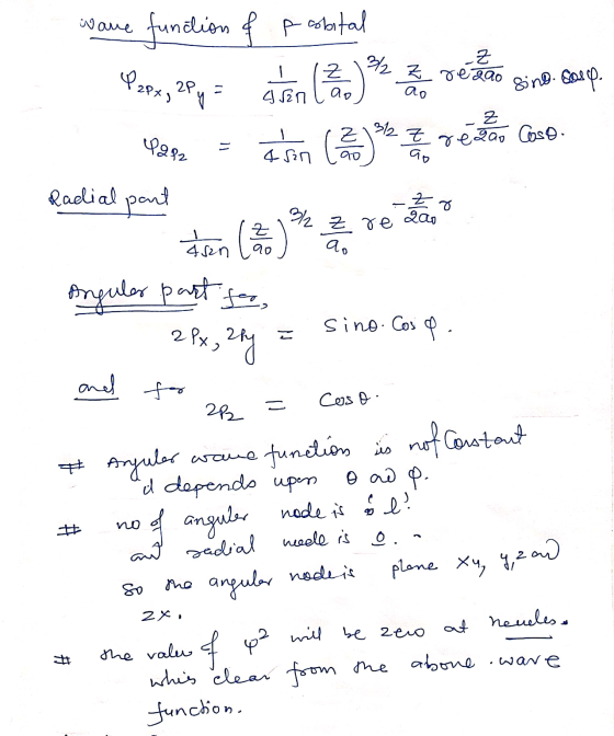 3/2 Z re dao Wave function of probital 3½ .Z _Z Z rezao X 2px, 2P y = 1 4ิก sino.cos. y ao ao Z 31 1992 caso z rezão Coso. 4
