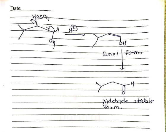Date Enot form Aldehide stable Form.
