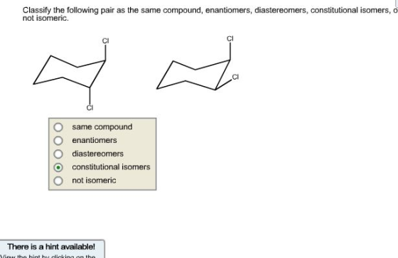 Classify the following pair as the same compound,