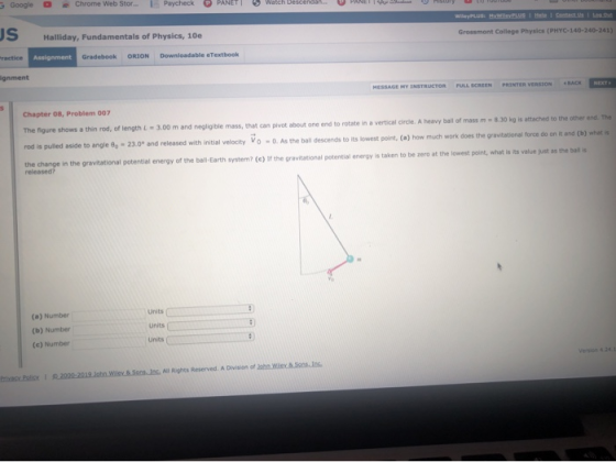 3 Google Chrome Web Stor Paycheck PANETID Watch Descend PANETT U SU U U UU UU U US Halliday, Fundamentals of Physics, 10e Gro