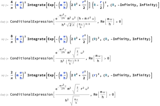 * * (-3)* Integrate[Exp[-(**) (22.1)) (R-1), «R, - Infinity, Infinity] m2 m2 (n + mr2w), Re M. ) 20) Outla)= ConditionalExpre