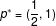 \small p^*=(\frac12,1)