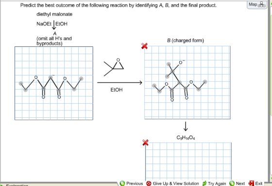 Image for Predict the best outcome of the following reaction by identifying A, B, and the final product.
