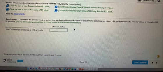 Interest rates determine the present value of future amounts (Round to the nearest dollar.) (Click the icon to view Present V