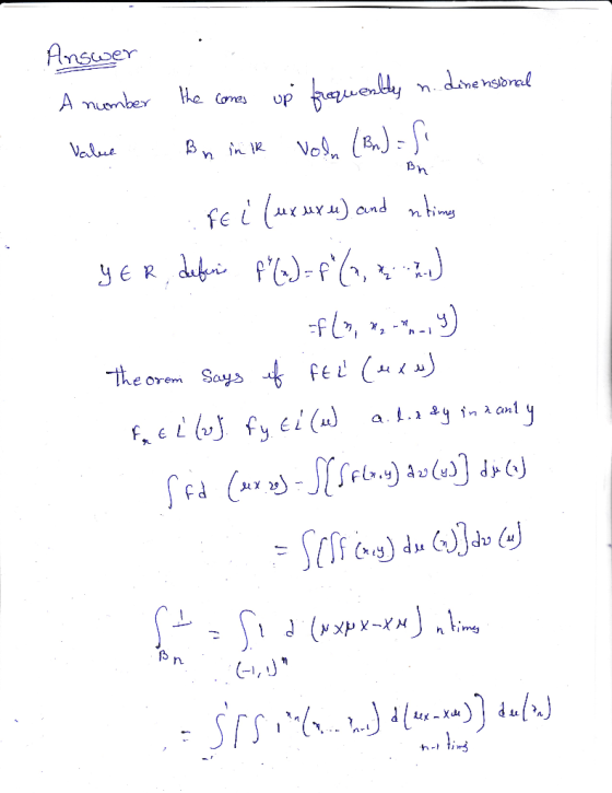 Bn Answer . A number the comes up frequently n. Linensional Value Bn in k voln (B) = fe i (ux avu) and noting YER, defens f