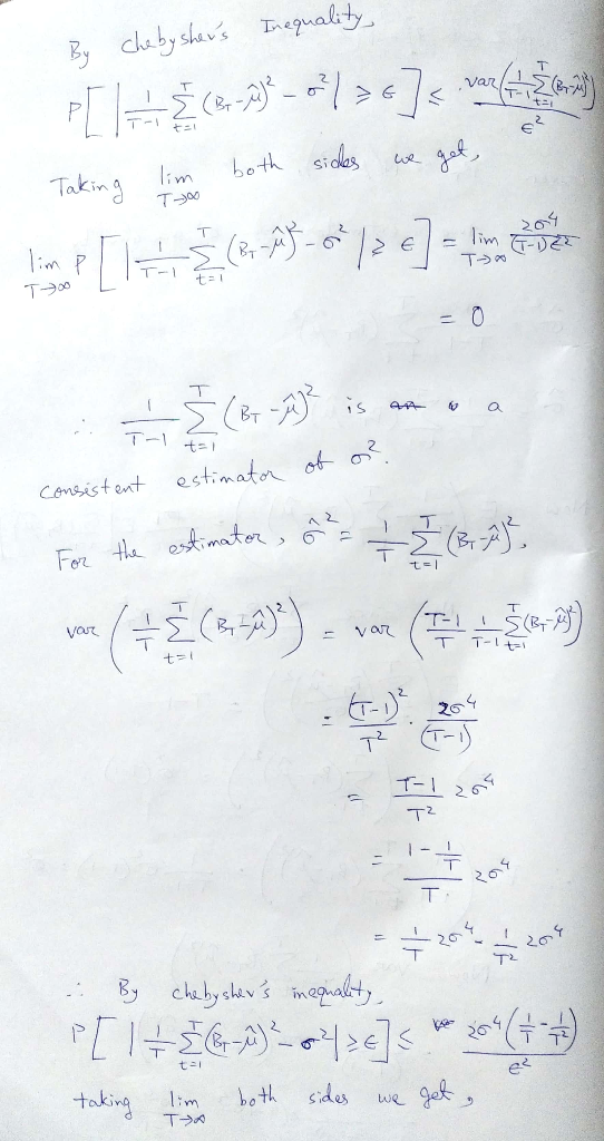- By Cheby shers Inequality PERŽ%)* -8°/><]< von 63.0.) - Taking lim both sides we get, Timp 3 (8-48-09/2 c] - Lingerie =0 3