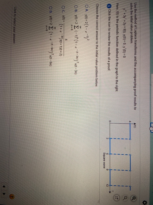 Use The Method Of Laplace Transforms And The Accompanying Proof Results 