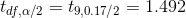 t_{df,\alpha/2}=t_{9,0.17/2}=1.492