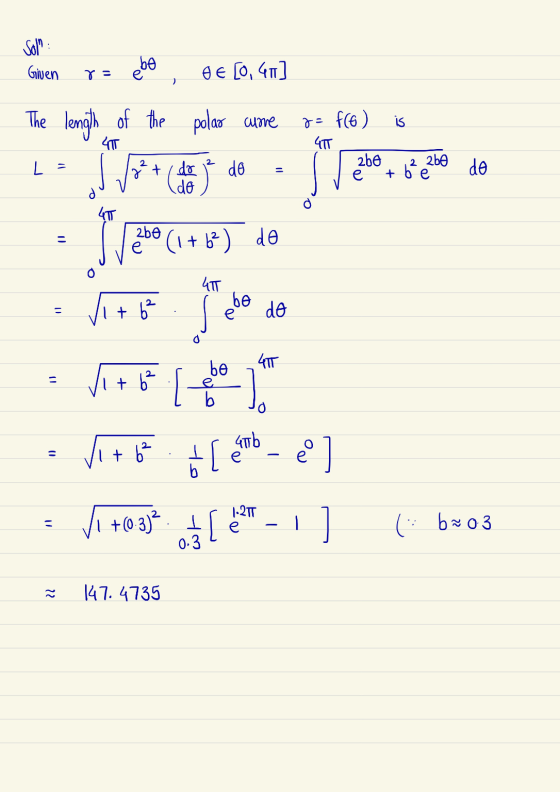 - Soln: ha acro Gol Given roebe DE [O, 411] the polar cuore &= f(e) is ,2 26A Lo Sport (839 do - , but to do s (176) de - 1 +