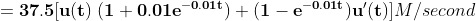 0.01t(t)M/second 37.5t) (1 0.01e 001t) + (1 - e