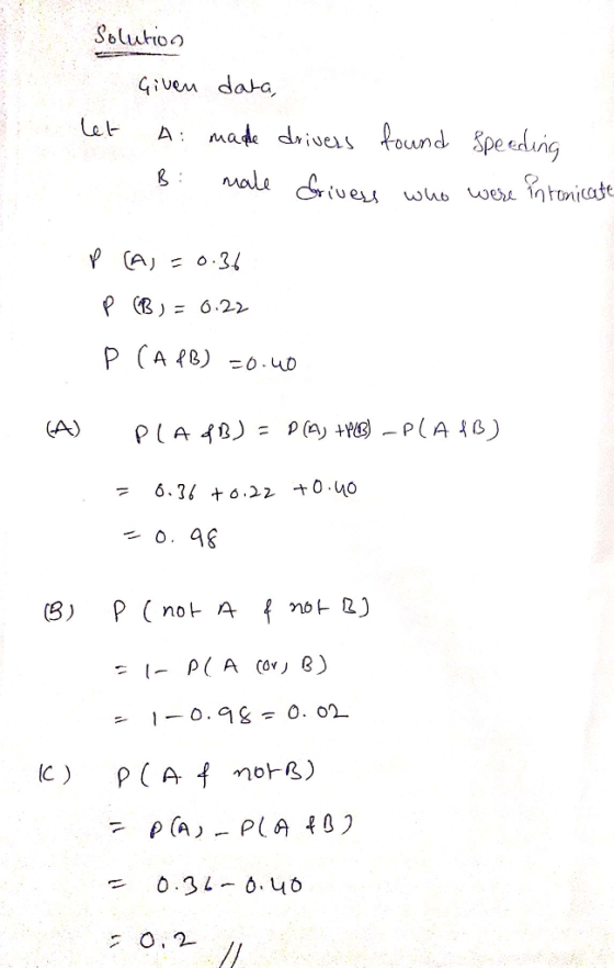 Salu choo Given data P CA)-34 (8) = 6.22 (AfB) plA48): p =o.up (A) ρ@sHG-P(A46)