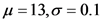 u=13,0 = 0.1
