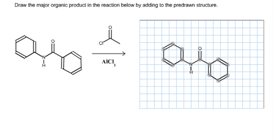 Draw the major organic product in the reaction bel