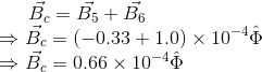 B = B5 + B6 → B = (-0.33 + 1.0) x 10-40- Be=0.66 x 10-40