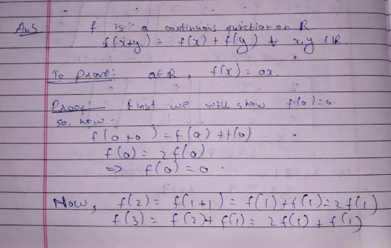 Aus f is a flrity) continuous quictionen R fa) + fly & EIR 2 at R, To prove! folo lao. Proof! finst we will show so now - flo