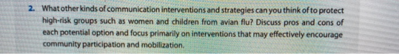 What other kinds of communication interventions and strategies can you think of to protect high-risk groups such as women and