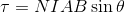 \tau=NIAB\sin\theta