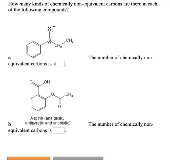 How many kinds of chemically non-equivalent carbons are there in each of the following compounds? It The number of chemically