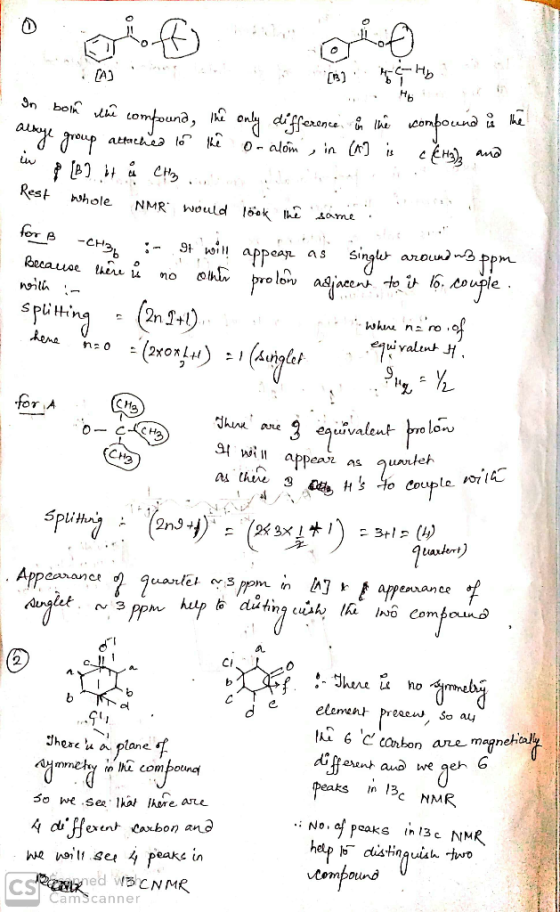 Sn bo Cifferen h ompound he 0- alomin (A] i» c£H) amd Omfuna CHp Rest whole NMR would look same 9t oiappes opro lo asjacn* to