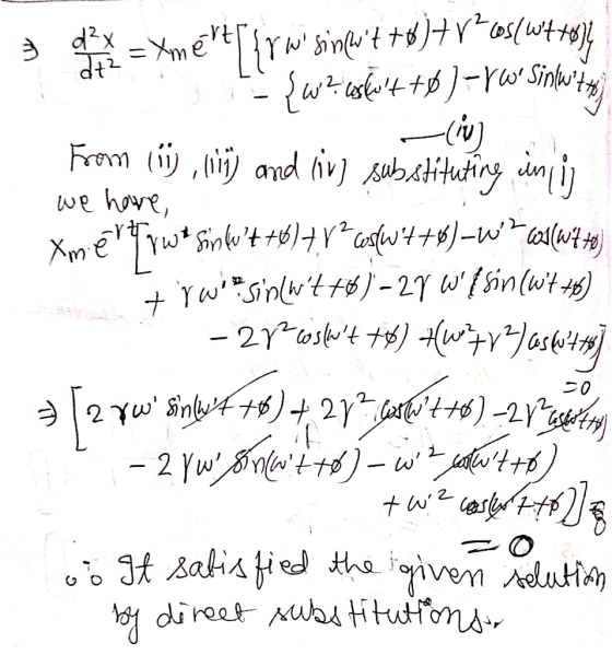 3d x = Yment ffrwsinfut +6)+ r?cas(w4 +63% -- {w?cosťot +$) -rw Sinbaren From lij, bij and live substituting unli) we have,