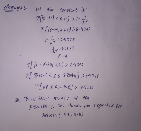 Ancwes let le Constant t 10 373 probabf0tty, The fund o nd s o epected Pre expected pre betwen ( g, 98)