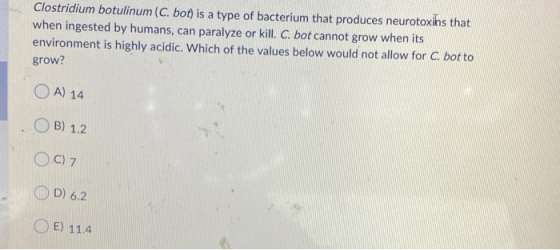 Clostridium botulinum (C. bot) is a type of bacterium that produces neurotoxins that when ingested by humans, can paralyze or