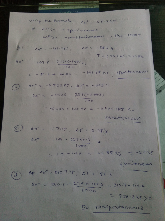 ase >o non-spontaneous K丁 1:9-e.gr ~2,gg K了 一一2.g Kr ~ spovwraneou nonspentan