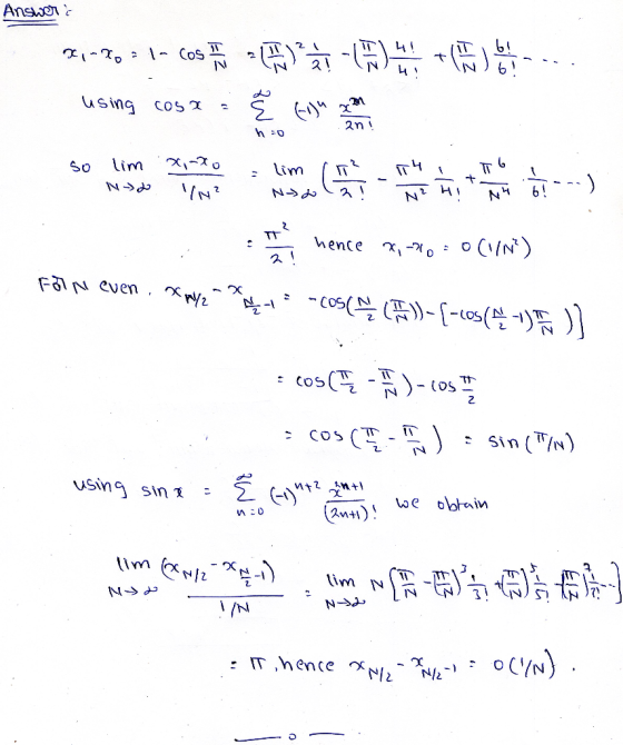 Answer: 1 b 71-7ola 21 - Do = 1- cos using cosa a EST-CE Ě Eila za CO .. ani so lim x-xo CT² T4 Tb. N-2 /N? ca? NT #It inn Ó!