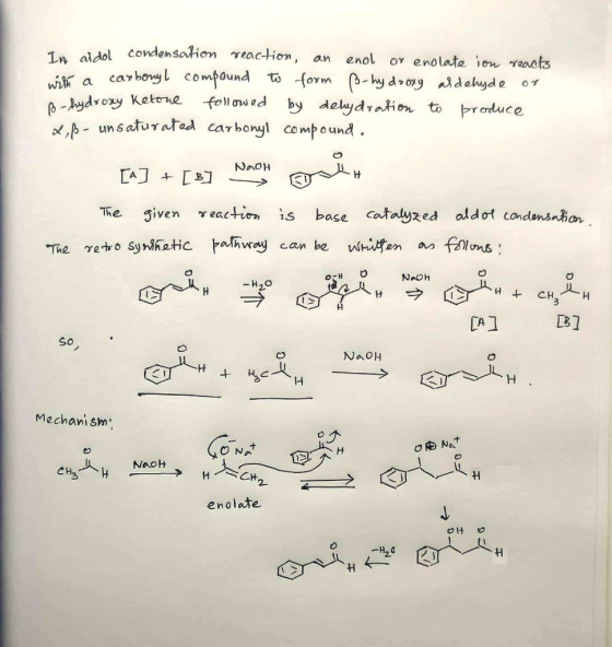 In aldol condensation reaction, an enol or enolate on reacts a carboyl compound form -hy doydahyde foll owed by delydration t